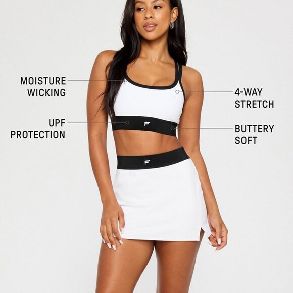 Fabletics Sports Bra Principal Longline Medium Impact White Black women's Sz XL - Picture 3 of 11